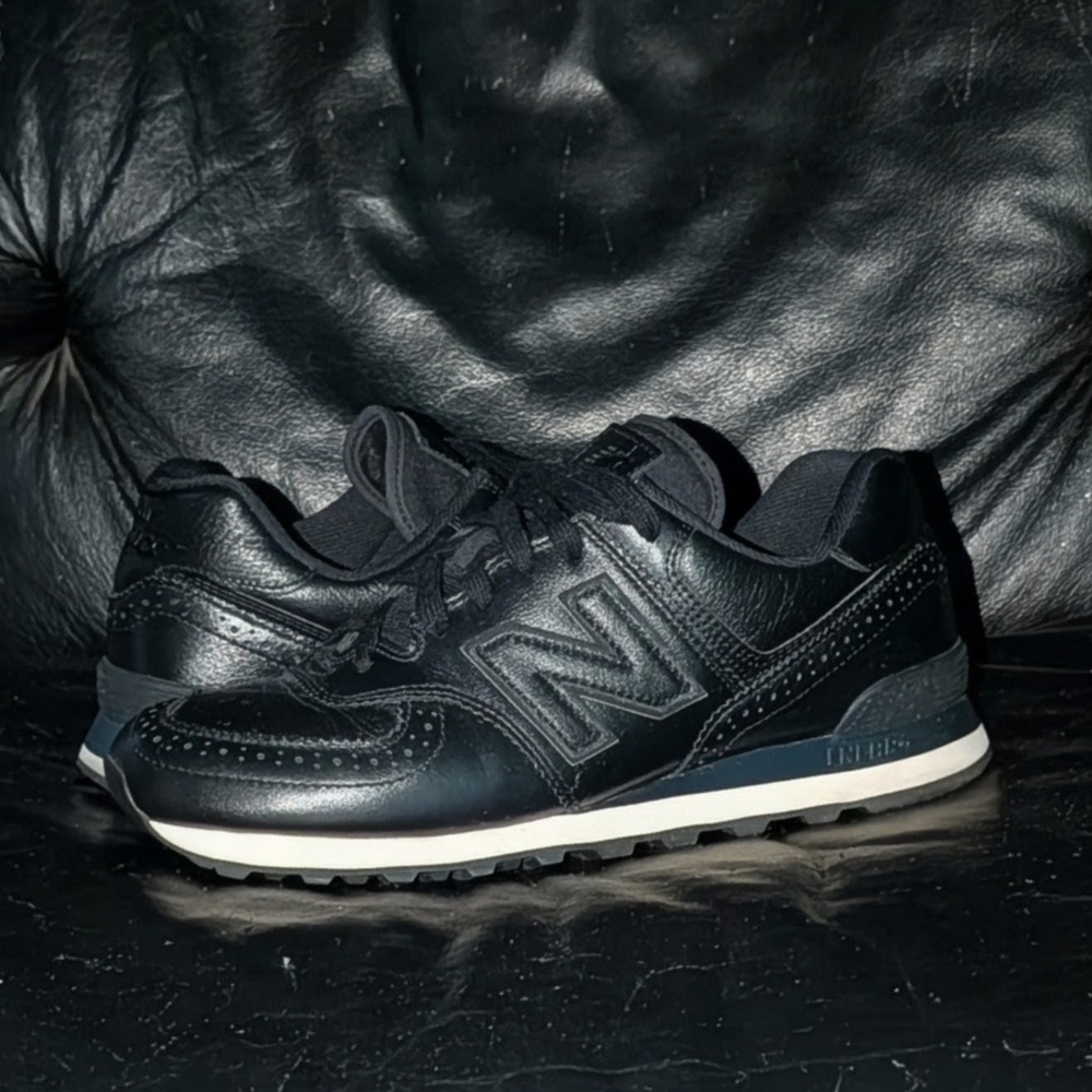 New Balance 574 Premium Series - "Black Leather Brouge"
